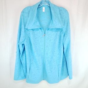 Expertek Womens Sweater Blue Cotton Blend Burnout